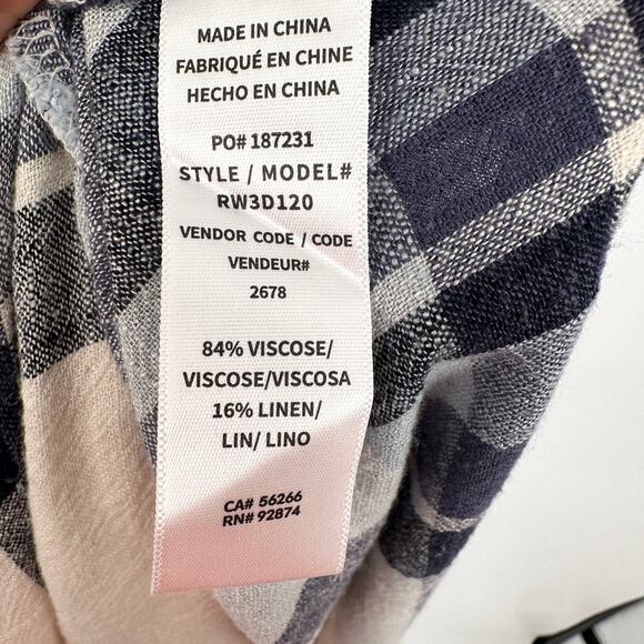 SPLENDID Annalise Plaid Blue & White Maxi Dress // L - Picture 10 of 14